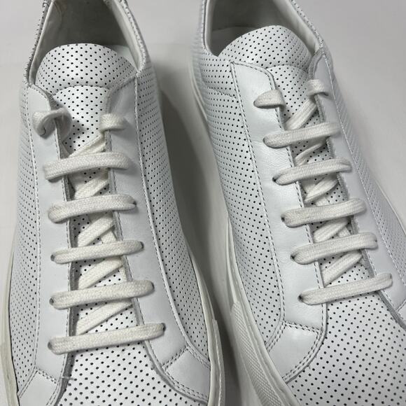 NEW COMMON PROJECTS Achilles Perforated Sneakers White Leather EU 42 US 9 Shoes - Picture 15 of 15